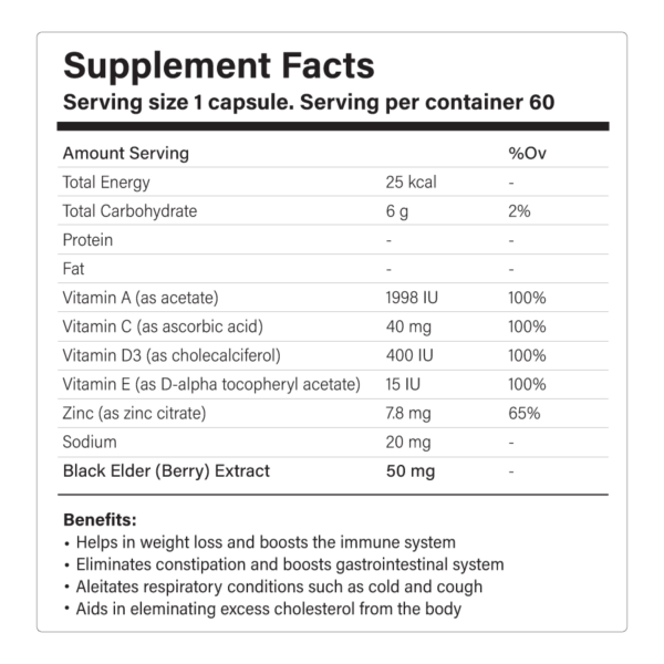 Immunity Booster Supplement Facts